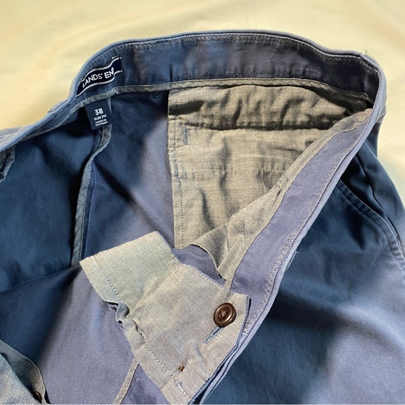 Lands End Slim Fit Navy Blue Trousers Size 38 Waist 33 inch Inseam - Picture 6 of 9